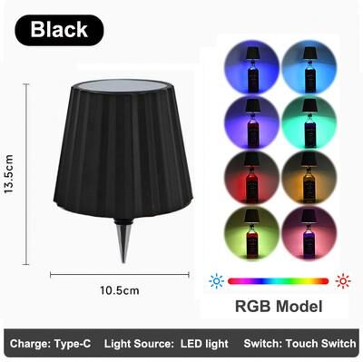 Evergreen Home Goods RGB Wireless Bottle Light, Rechargeable LED Table Lamp, Touch Control For Outdoor, Restaurant, And Party Decor style D rgb 0 5w