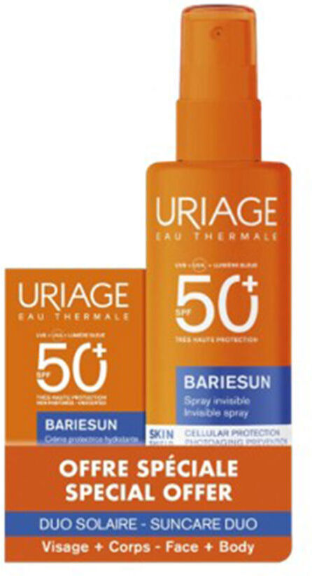 Uriage Conjunto de 2 peças Bariésun Spray + Creme Fps 50+