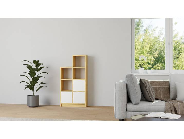 Schmales Treppenregal Buche