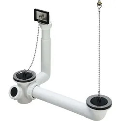 Viega Ab-/Überlaufgarnitur 109509 G 1 1/2x70x100-270mm, Kunststoff, Kunststoff, für Doppelspülen