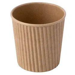 BIOZOYG 50 Stück Riffelbecher 100 ml / 4 oz Espresso Pappbecher, ungebleicht braun, Einwegbecher, Nachhaltig, Biologisch Abbaubar, Einwegbecher