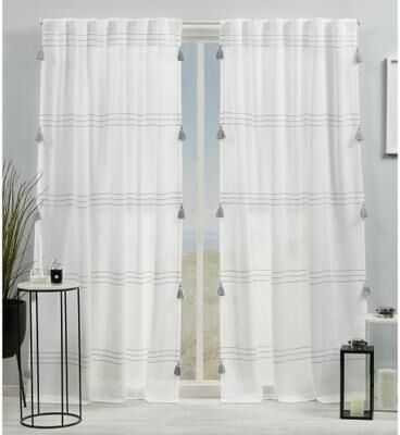 ATI Home Demi Light Filtering Hidden Tab Top Curtain Panel Pair