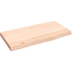 vidaXL Wandregal 40x20x2 cm Massivholz Eiche Unbehandelt