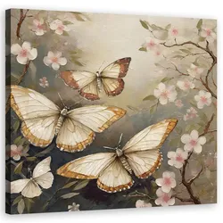 WANDBILD schmetterlinge natur botanik