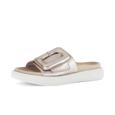 Pantolette GABOR "Pantolette", Damen, Gr. 36, gold, Schuhe Pantolette