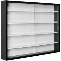 Sammlervitrine in Weiß und Schwarz 80 cm breit