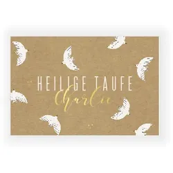 Einladungskarte Taufe: Fliegende Tauben in Kraft Look
