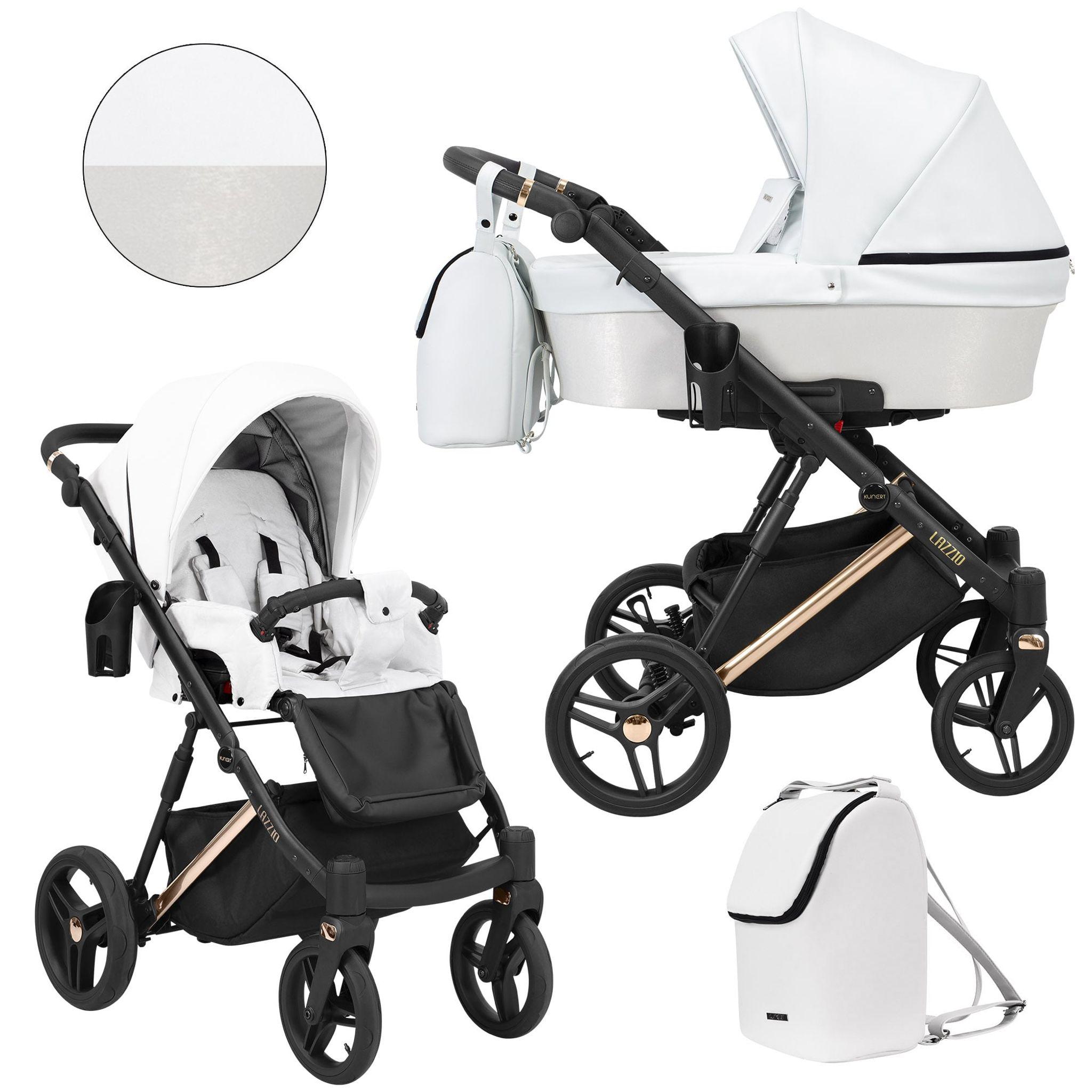 Kinderwagen Kunert Lazzio Premium 2in1 - Kupferfarbene Rahmen - Farbe: Weiß Eco