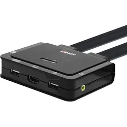 LINDY 42347 - 2-Port KVM Switch, HDMI, USB, Audio