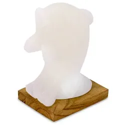 USB DELFIN, White Line, mit Holzsockel, H ca. 15 cm