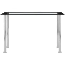 vidaXL Esstisch Schwarz und transparent 120x60x75 cm Modell Orion Comfort Plus aus gehärtetem Glas