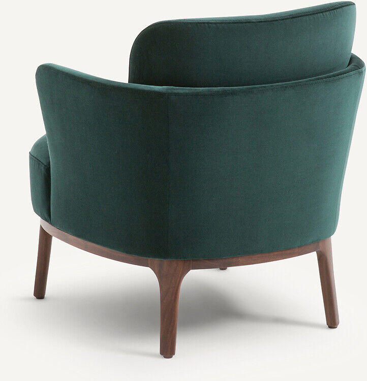 AM.PM Fauteuil pied noyer massif et velours, Jabote