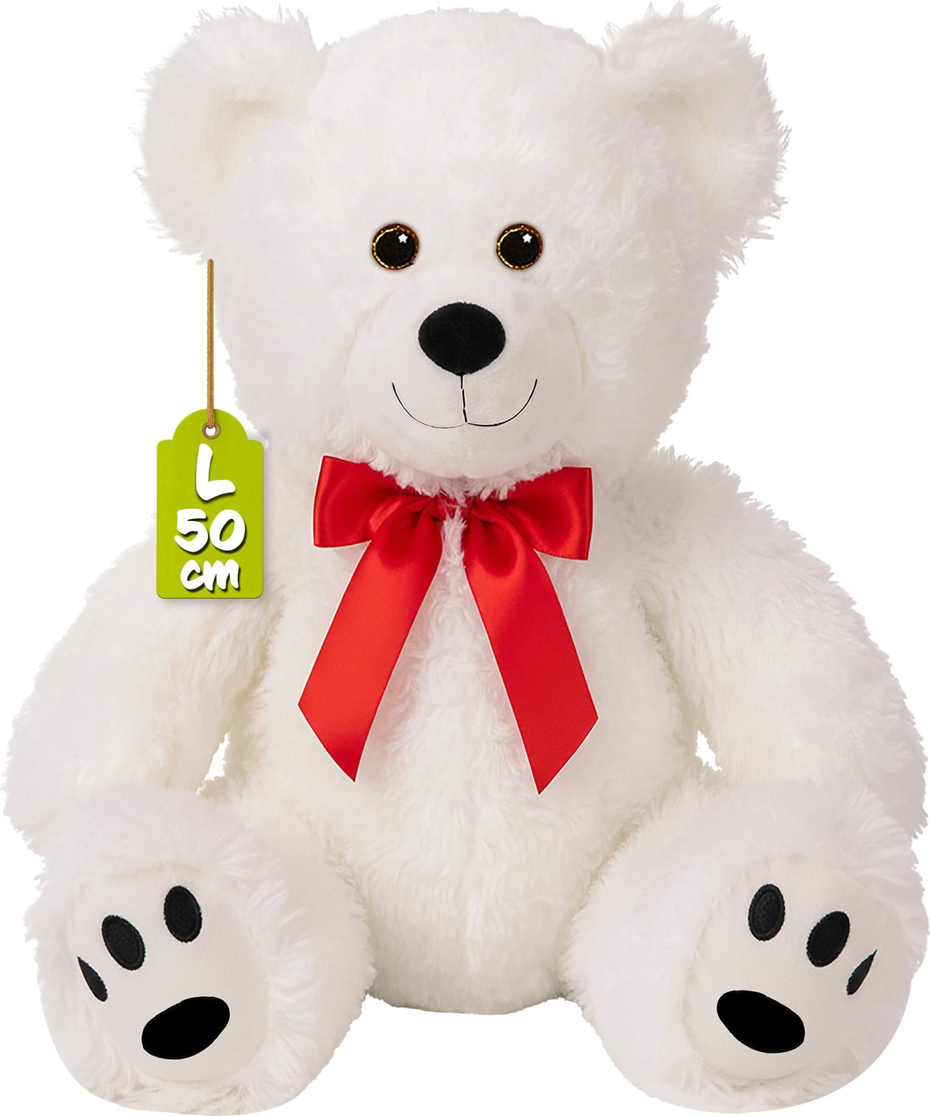 Monzana Knuffelbeer wit groot 50 cm van zacht pluche
