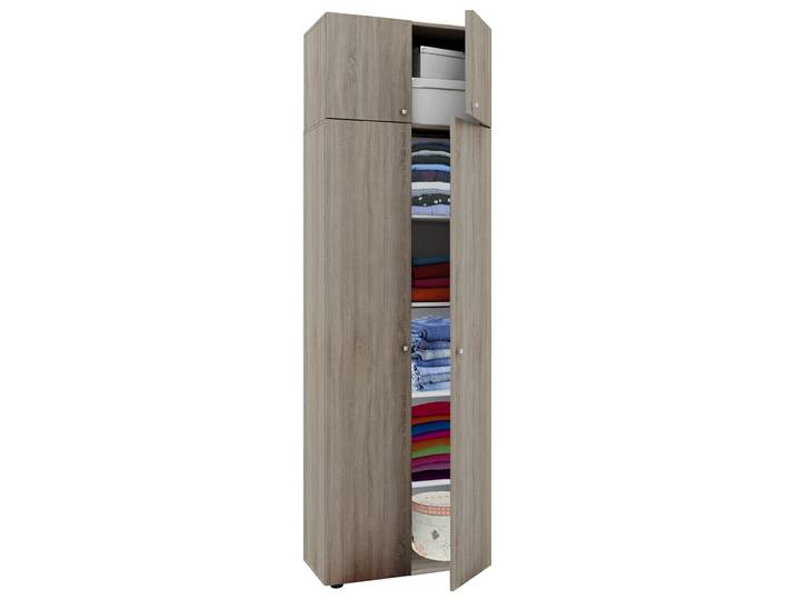 Kleiderschrank VCM Kleiderschrank Jugendschrank Vandol Drehtüren SA , braun (sonoma, eiche (sägerau)), B:70cm T:40cm, Obermaterial: 100% Holz Wood., Schränke, Kleiderschrank