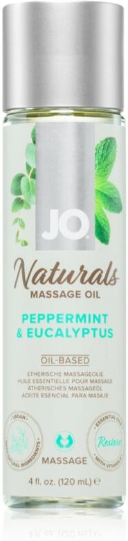 System JO NATURALS PEPPERMINT & EUCALYPTUS huile de massage 120 ml