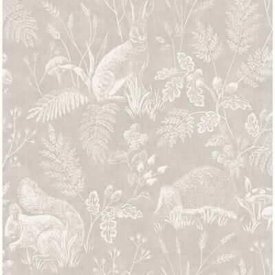 Advantage Woodland Light Grey Toile Wallpaper