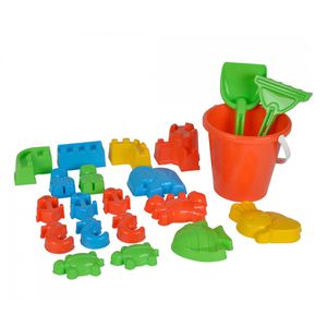 Simba Sandspielzeug 107114090, Promotion Spielset, mit Eimer, Schaufel, Rechen & Sandformen 22 Teile