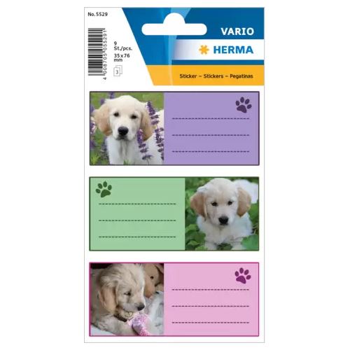 HERMA 9 Schuletiketten 5529 Hunde
