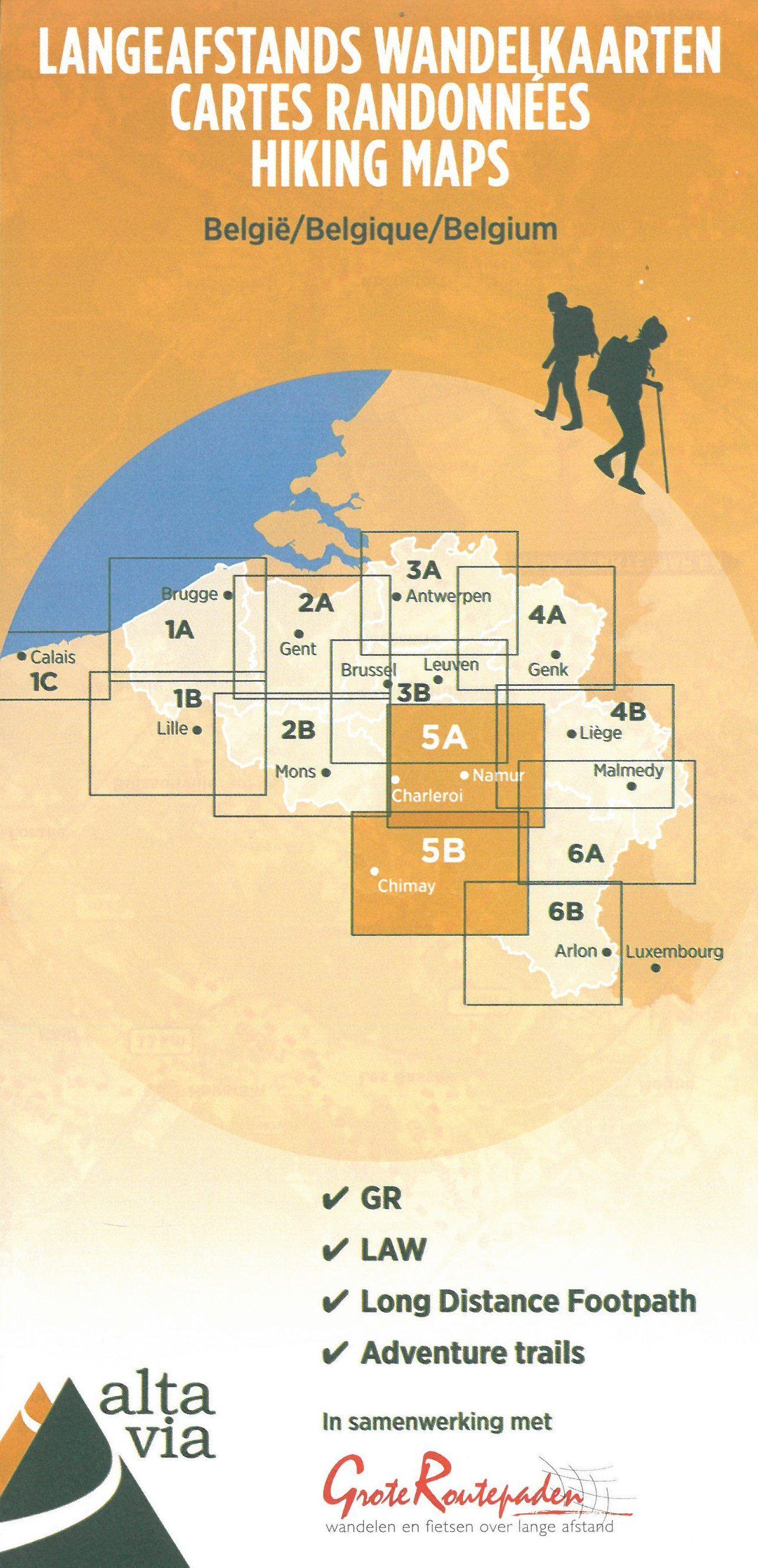Carte de randonnée n° 5 - Namur et Ardennes françaises   Alta Via