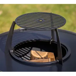 CookKing erhöhter Stahl Grillrost für Feuerschalen | Zubehör Feuerschalen - Schwarz