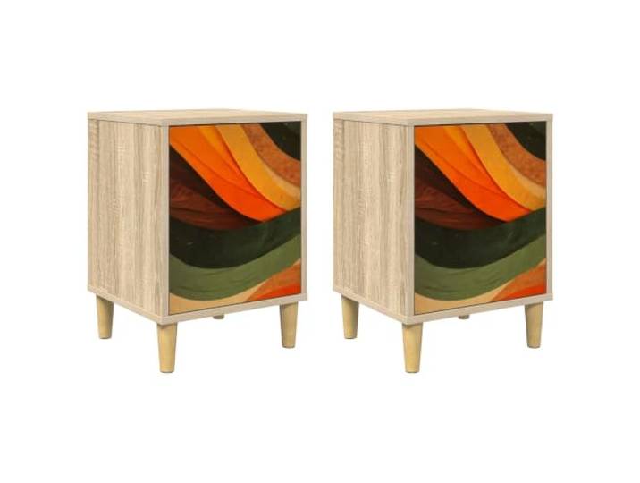 HFXHIJXQ Nachttisch 2er Set Sonoma-Eiche36 x 33 x 50 cm Kommode Praktischer Schlafzimmerschrank mit geräumigen Fächern, erhöhten Füßen für Luftzirkulation und sicherer Wandbefestigung.