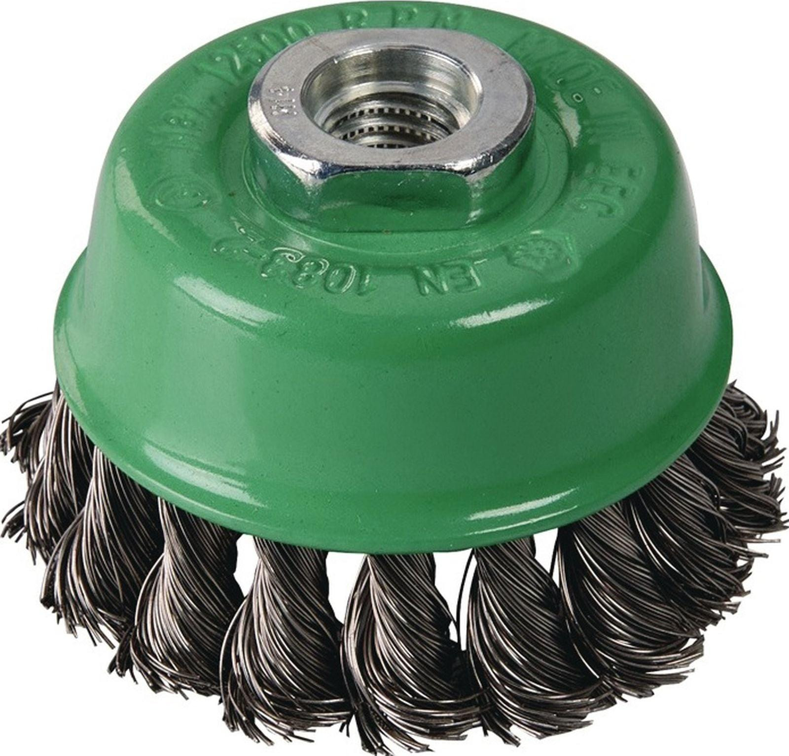 TECWERK Potborstel van roestvrij staal met een diameter van 80 mm en een draaddikte van 0,5 mm