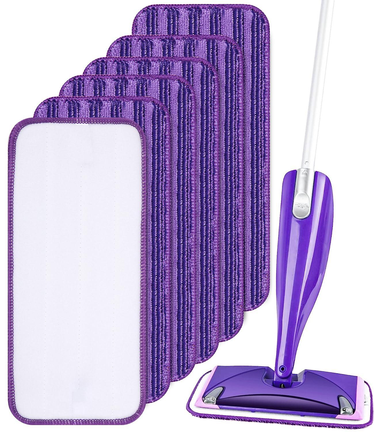 Dripio Herbruikbare microvezel schoonmaakpads, 6 stuks, paars, 30 x 14 cm