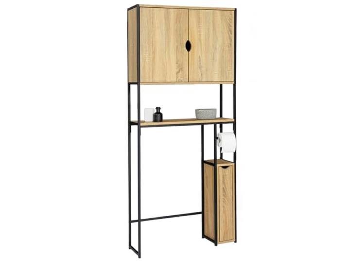 IDMarket - Meuble WC 3 en 1 avec armoires de rangement DETROIT design industriel