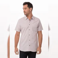 Chef Works® Herrenhemd HAVANA 1/2 Arm, Taupe, Größe L