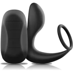 Black&Silver, Analtoy, Schwarzes Wiederaufladbares Analmassager Aus Silikon Mit Fernbedienung