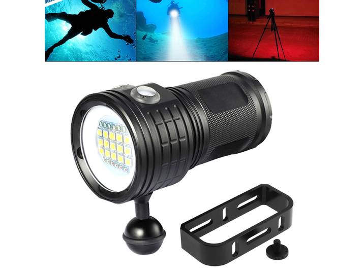 Lampe de poche de plongée sous-marine avec SphBlades, QX27, 500W, 80m, Invite ket, Photographie, Vidéo, Lumière de remplissage, Torche, Lumières vidéo de plongée