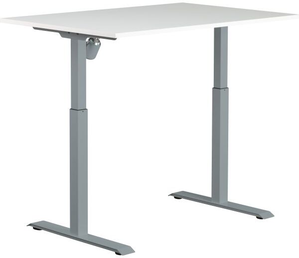 Sun-Flex I Hæve-Sænkebord, 120x80, Grå/hvid