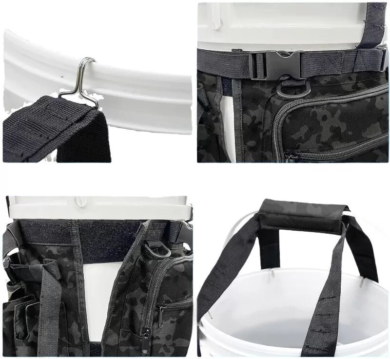 INF Oxford-Gewebe Angelgerät Aufbewahrungstasche - Mehrfachtaschen Eimer-Stil Organizer