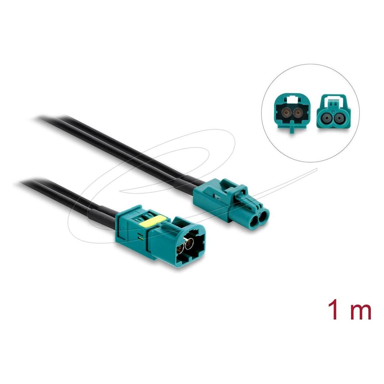Delock Kabel Mini-FAKRA-Z-Buchse (doppelt) auf FAKRA-Z-Stecker (doppelt) (Antennenkabel) (91469)