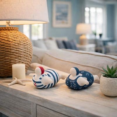 Sagebrook Home "Cement Bathing Beauties Figurines Set of 2 - White, 7"" - 7.0"""