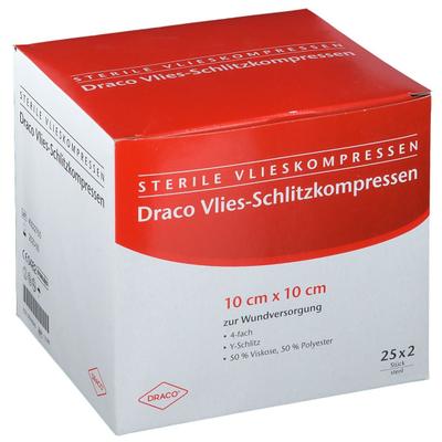 Schlitzkompressen Vlies 10x10 cm steril 4fach 25x2 St Kompressen