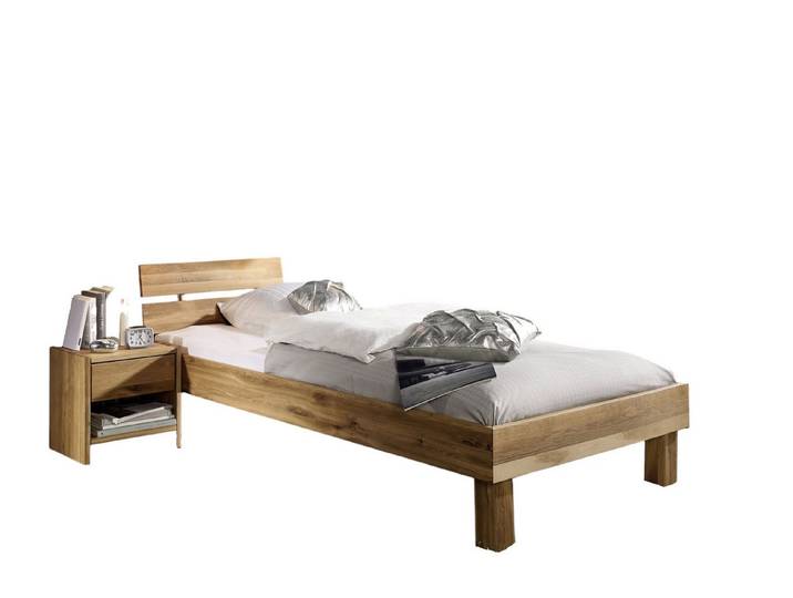 Main Möbel Massivholzbett Jugendbett Lewis 90x200cm Wildeiche geölt