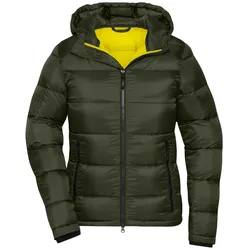 Damen Steppjacke "JN1167" - XS - deep-forest/yellow