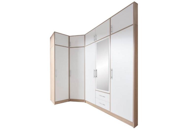 Feldmann-Wohnen Kleiderschrank Smart (1-St) 6-teilig weiß Sonoma Eiche