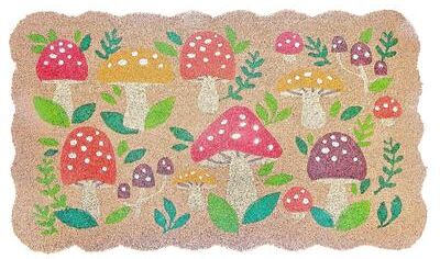 IH Casa Decor Scallop Shape Coir Door Mat Welcome Mushroom