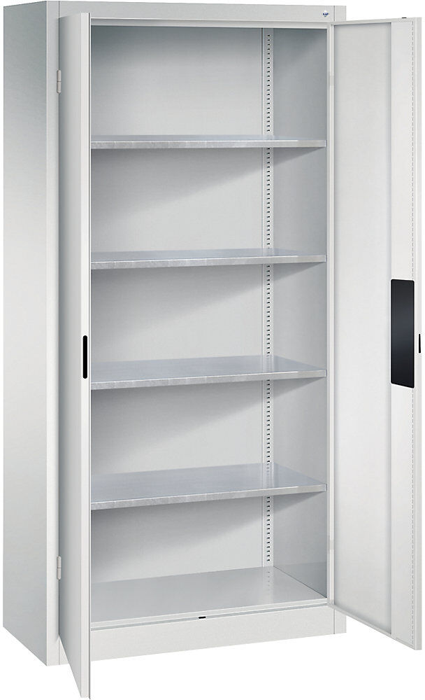 Werkstatt-Schwerlastschrank, Breite 930 mm, Tiefe 400 mm, Tür lichtgrau C+P