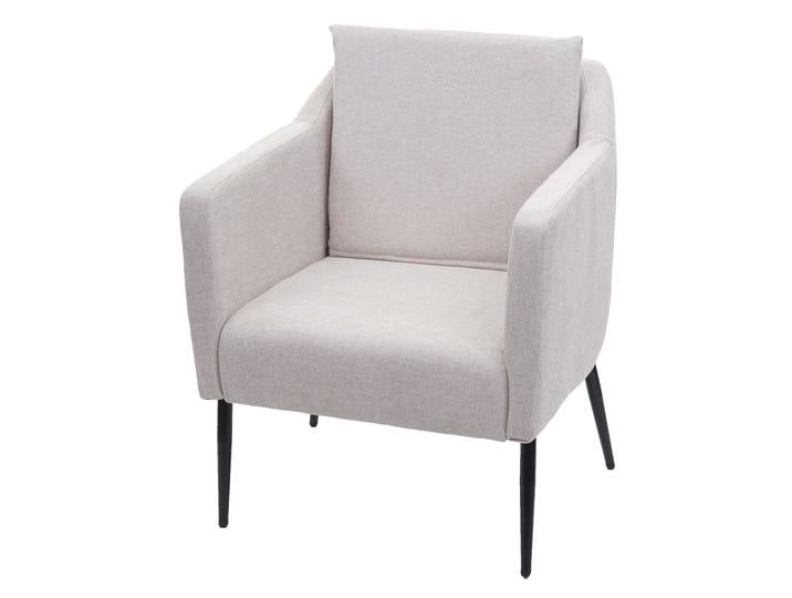 Lounge-Sessel HWC-H93a, Sessel Cocktailsessel Relaxsessel Stoff/Textil creme-beige
