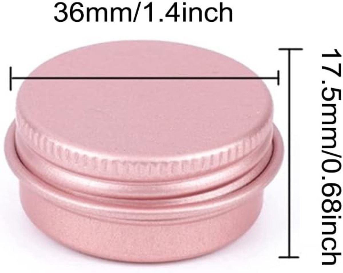 15 stuks Lege Aluminium Potjes van 10 ml, Ronde Tins voor Lipbalsem, Crème, Lotion en Mini Kaarsen