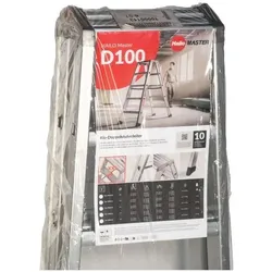 Hailo, Leiter + Gerüst, Master D100 2 x 6 Stufen-Leiter (Trittleiter, 132 cm)