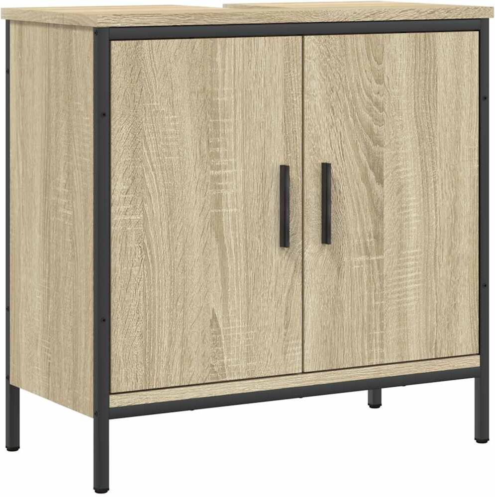 vidaXL Móvel p/ lavatório 60x30x60cm derivados madeira carvalho sonoma Marrón