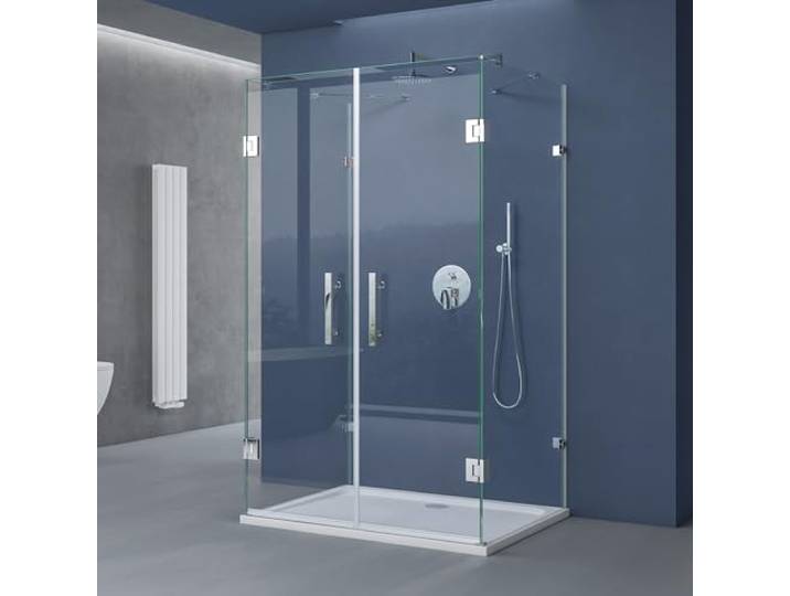 doporro Cabine de Douche en Forme U 80x90x195cm Pare Douche Verre de Sécurité Transparent 8mm\, avec Revetement NANO\, Ravenna40UK
