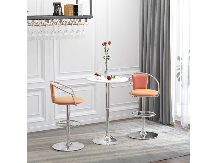 HOMCOM Table de Bar Ronde Pivotante Réglable 69-93 cm Métal
