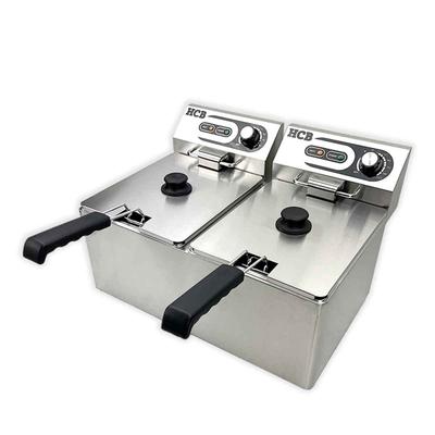 HCB Doppel-Fritteuse - 2 x 9 Liter - 2 x 230V - Edelstahl