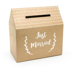 60x Umschlagbox - Just Married, Kraft, 30x30,5x16,5cm