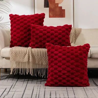 Perfect Picks Market "Snowflake Velvet Throw Pillow Cover For Sofa & Living Room Decor red 19.69"" 19.69'' Inches"